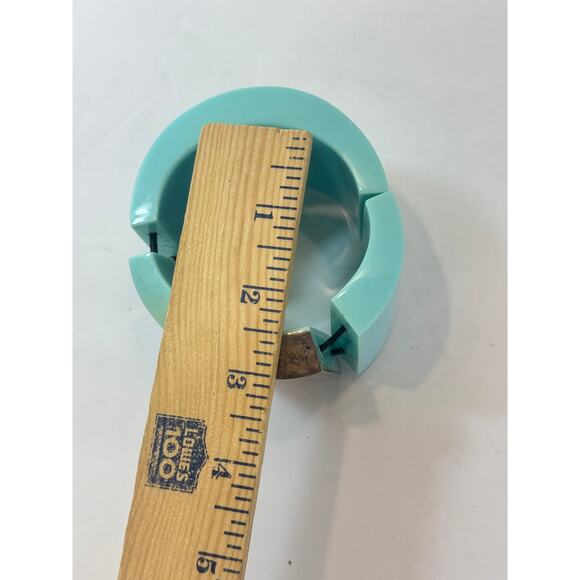 Vtg. Gerda Lynggaard Monies Blue Lucite Sterling Silver Stretch Bracelet Large - Picture 13 of 16